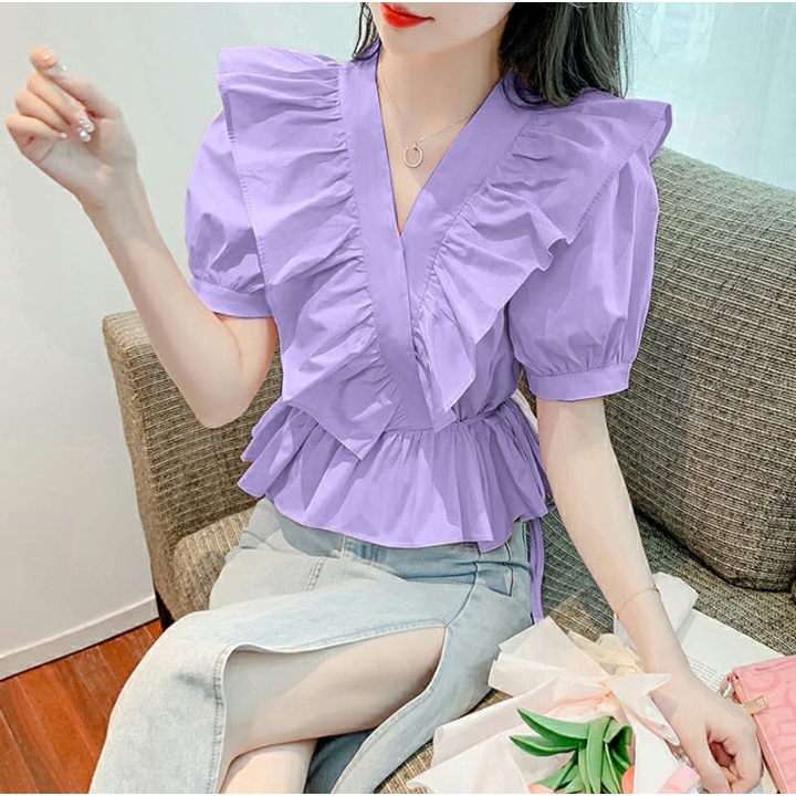 [ MOCIIESHOP ] krita top / mc / blouse wanita / korea atasan wanita blouse / atasan blouse wanita ko