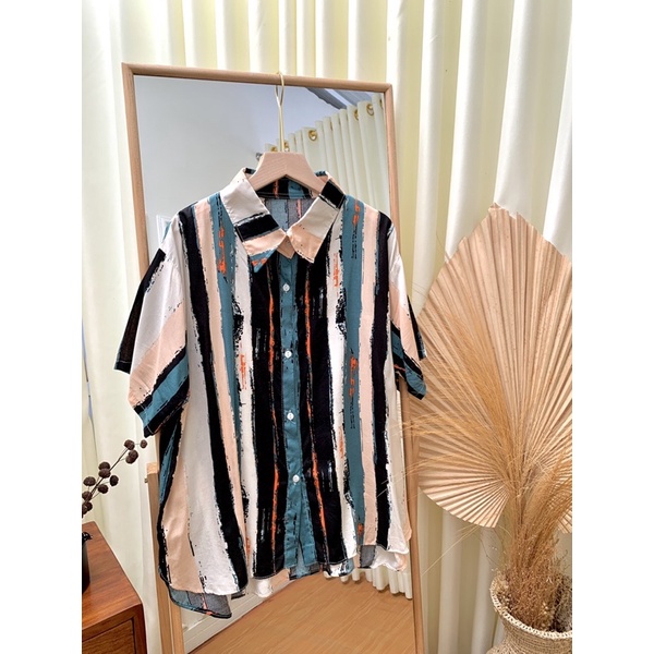 KEMEJA RAYON MOTIF // BONAMI PATTERN SHIRT // KEMEJA RAYON LENGAN PENDEK