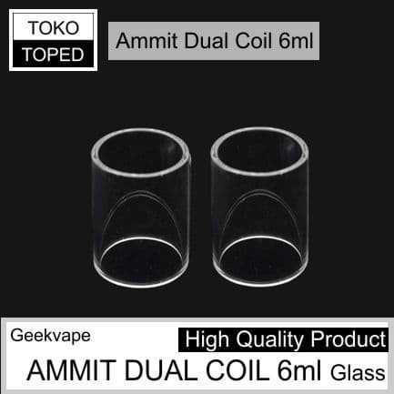 kaca AMMIT DUAL COILx RTAx 6ml Replacement warna glass clear