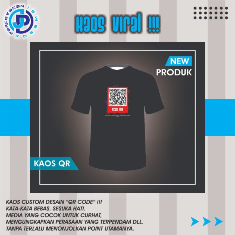 Kaos QR | Kaos Kode QR | Kaos Rahasia | Kaos Aneh | Kaos Asik | Kaos Lucu | Kaos Viral