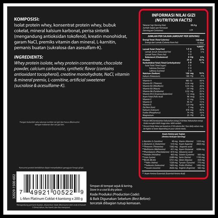 Spesial Promo - L-Men Platinum 800 Gr