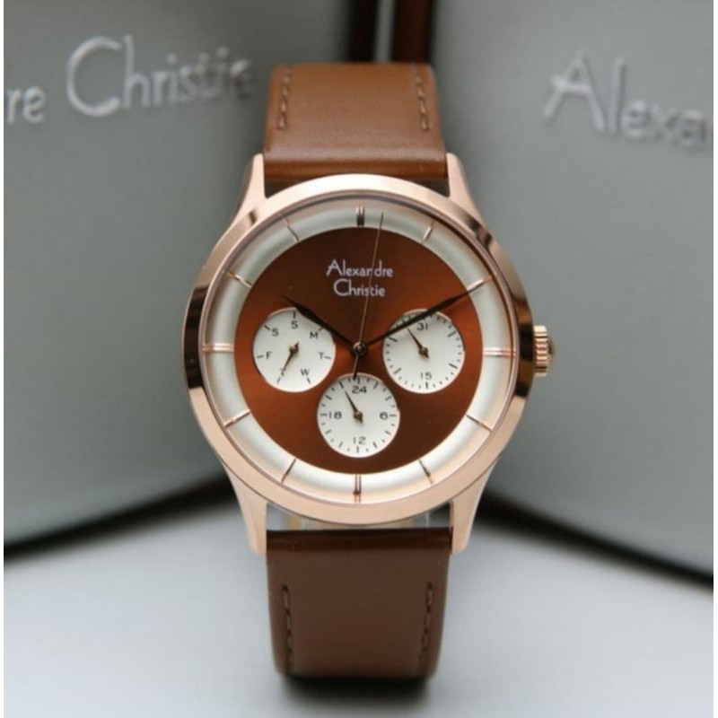 ALEXANDRE CHRISTIE AC 2868 ROSEGOLD BROWN WANITA ORIGINAL
