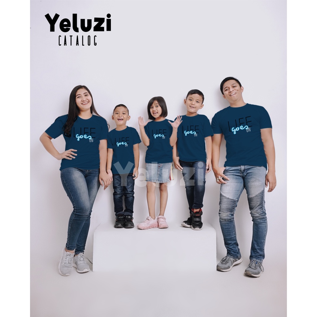 Kaos Atasan Distro Couple Baju Sarimbit keluarga Biru yeluzi