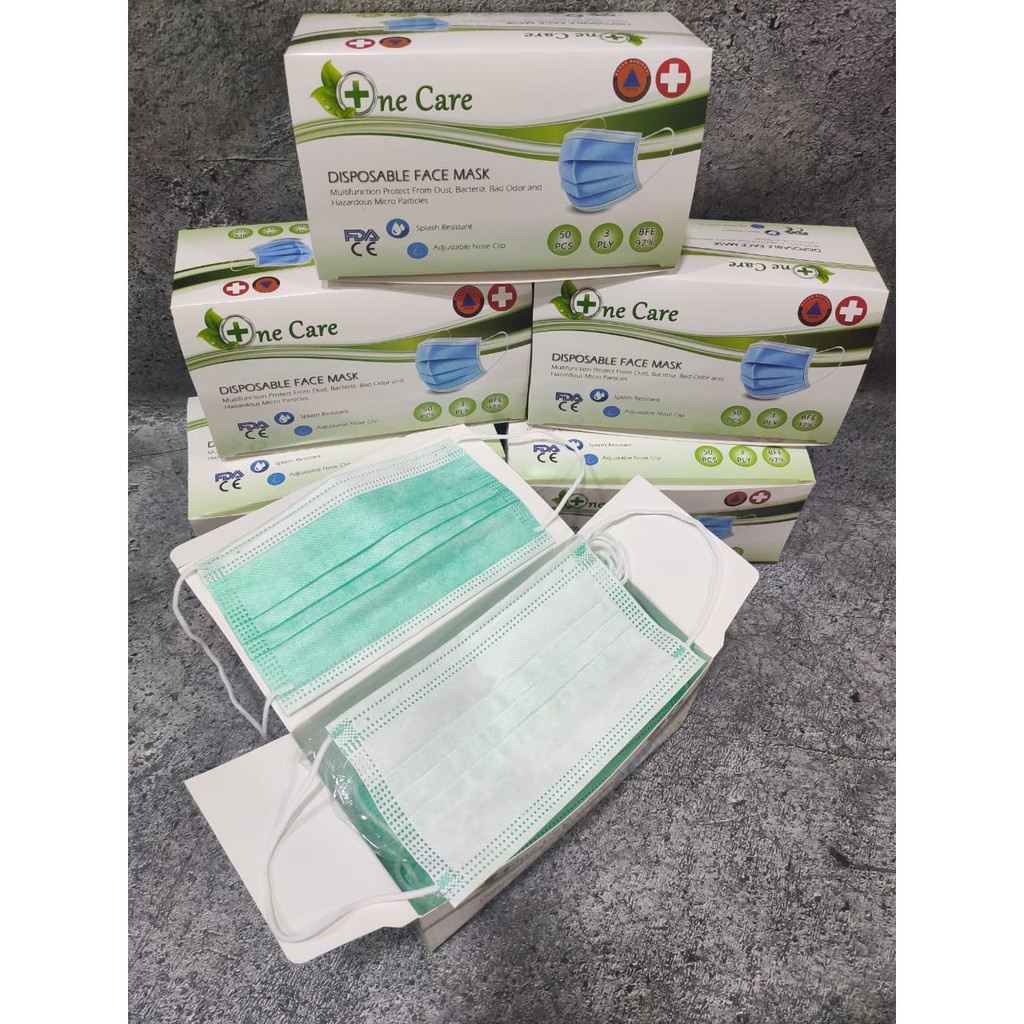 Masker 3ply Earloop Onecare isi 50 pcs Necare Kemenkes Dapat BOX