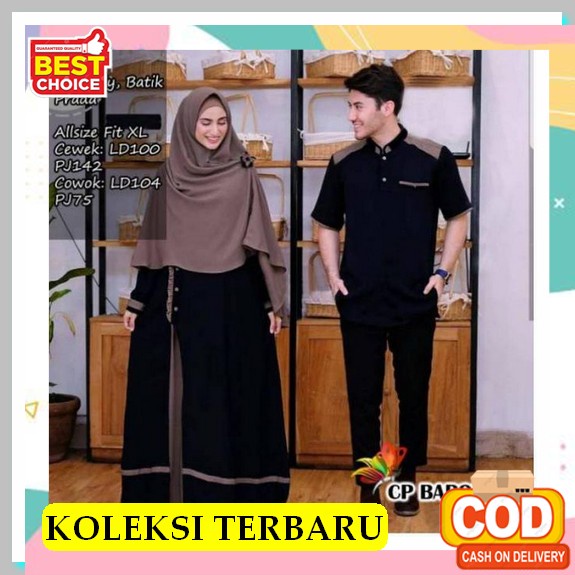 Serbuuuu.. Cod Sarimbit Couple Copel Pasangan Baju Capelan Gamis Suami Istri Kapelan Brukat Baju Cap