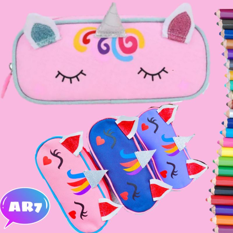 

tempat pensil unicorn/tempat pensil anak perempuan kudaponi/pencil case/tepak cepuk/kotak pensil