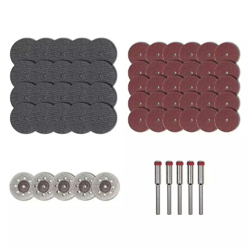 ISI 60pcs Mata Potong Plat Besi Baja Ringan Galvalum Diamond Cutting Disc Bor Mini grinder