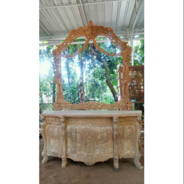 Cermin hias/ tolet ukir jati jepara