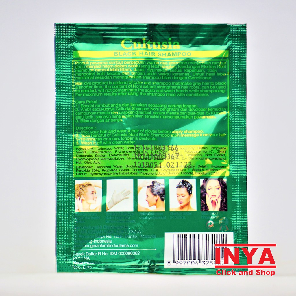 CULTUSIA NONI BLACK HAIR SHAMPOO 2x12.5mlx20sachet BOX