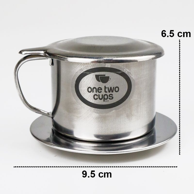 One two Cup saring kopi vietnamese coffee drip pot stainless steel 100ml 8 quai 9.5ml x 6.5ml LC1