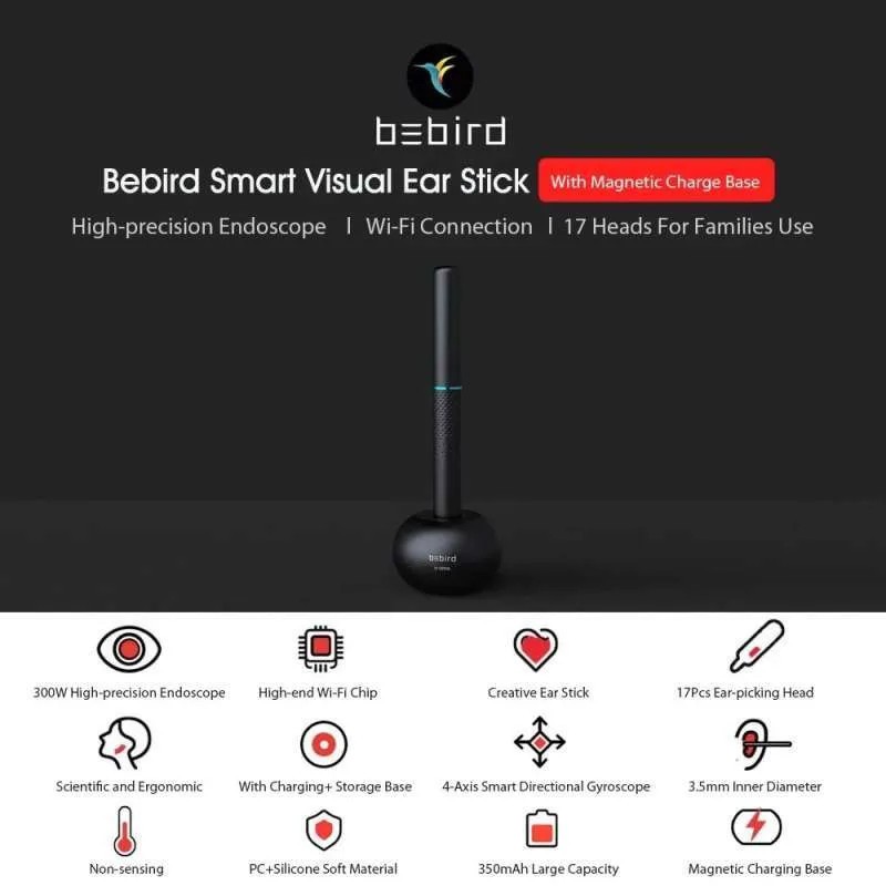 Bebird M9 Pro Smart Visual Ear Stick Endoscope - Pembersih Telinga