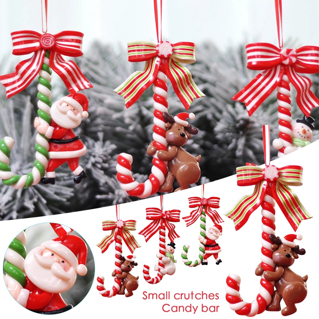 1Pc Plastic Lollipop Cane Ornaments For Xmas Home Decor