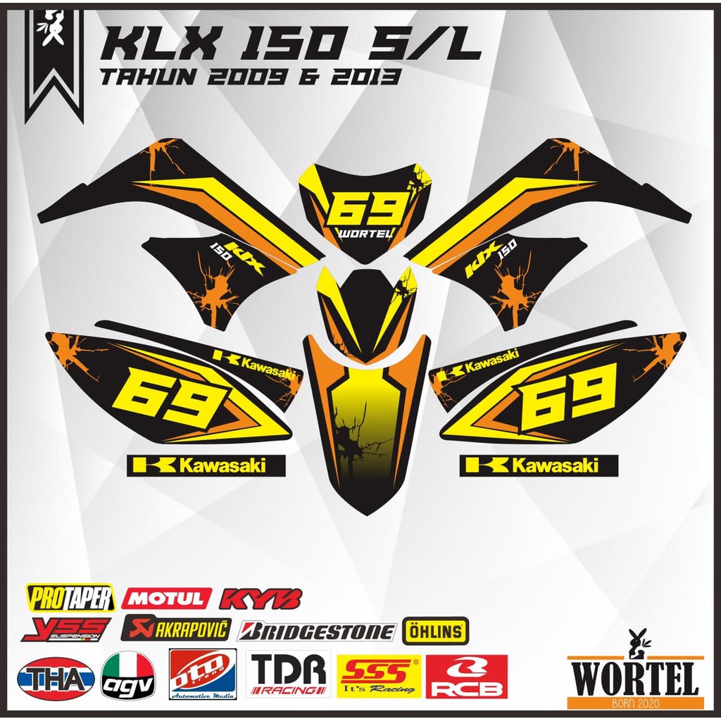 Sticker striping list Decal Motor KLX 150 S/L/D TRACKER LAMA Simpel Elegan Banget v3 (klx lama)