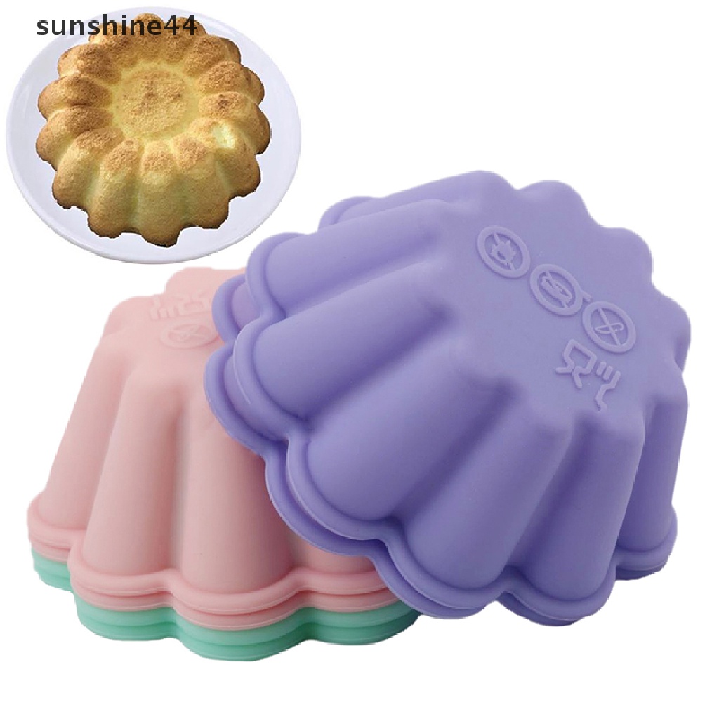 Sunshine 1PC Cetakan Cupcake / Muffin Bentuk Bunga Bahan Silikon