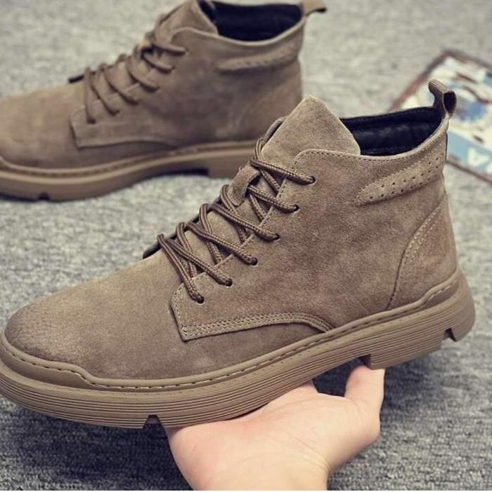 New Arrival - Sepatu Boots Casual Pria Import Korea Style Premium Original Bahan Kulit Shoes Terbaru