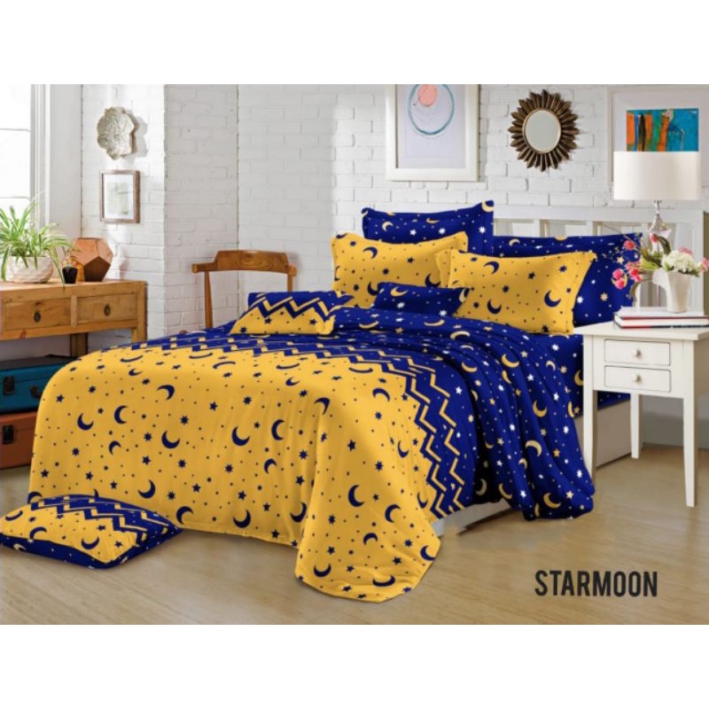 BAHAN KAIN SPREI METERAN (ECER) MURAH MOTIF BULANBINTANG (DISPERSE)