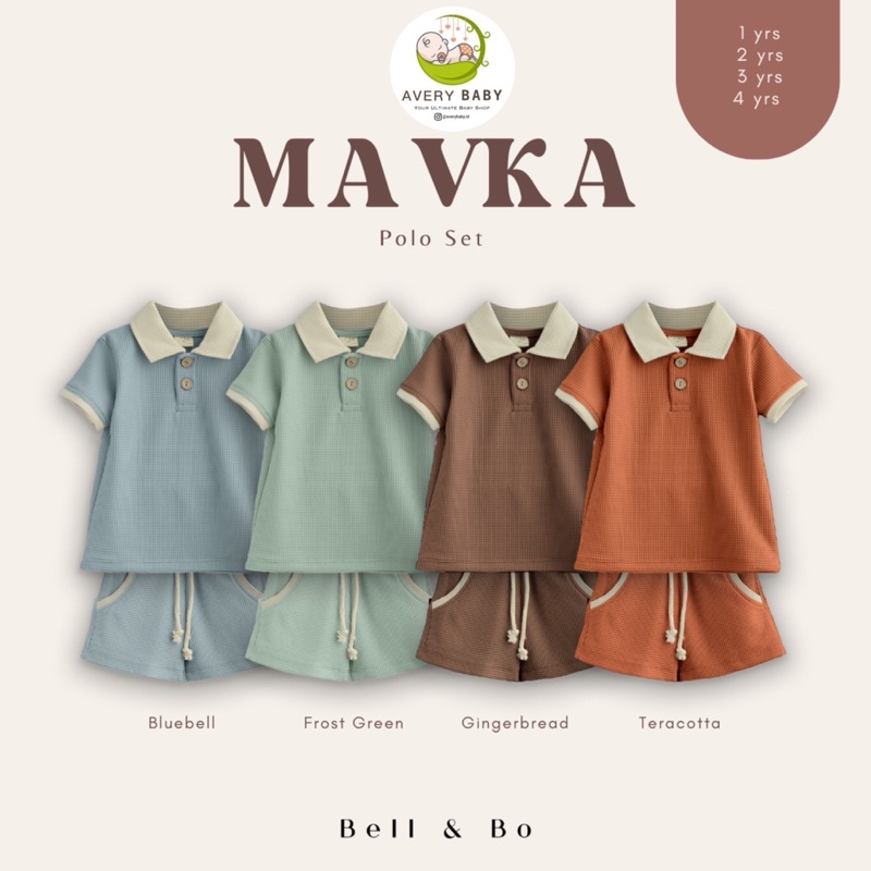 MAVKA POLO SET BELL &amp; BO/ SETELAN ANAK/ SETELAN WAFFLE SET