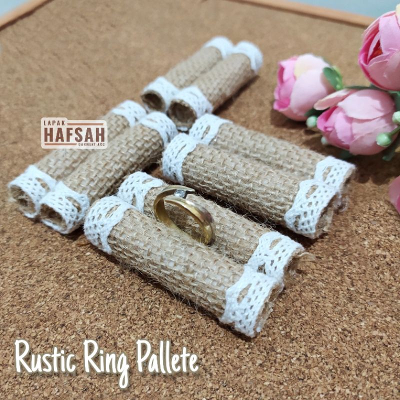 Bantalan Cincin Rustic - Ring Box Goni - Seserahan Rustic - Tempat Cincin Hantaran - Tatakan Rustic