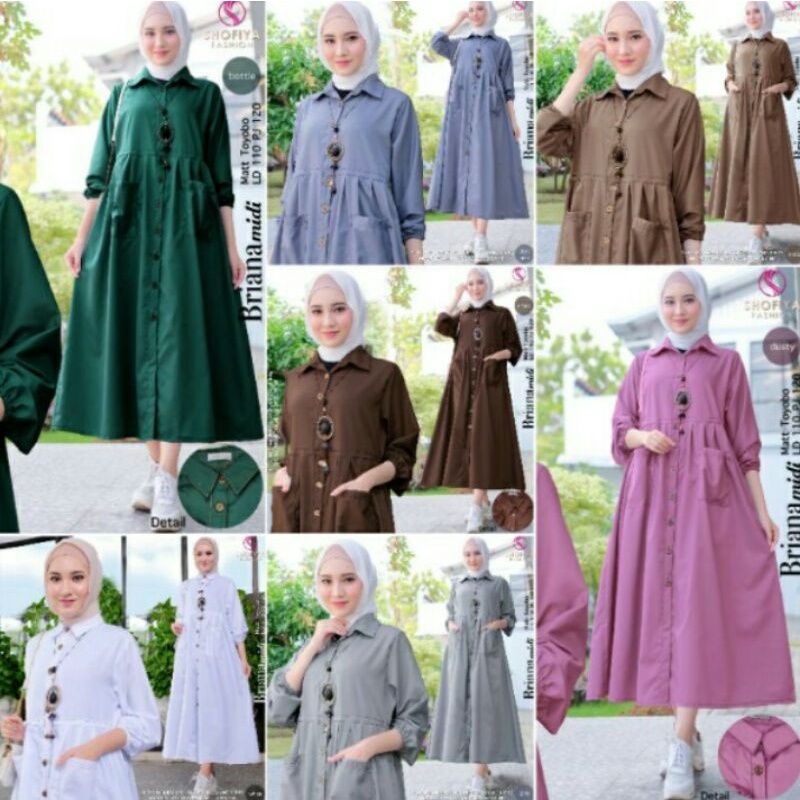 Briana Midi Polos Series Original Shofiya FS Dress Busui Cey Airflow Toyobo Premium