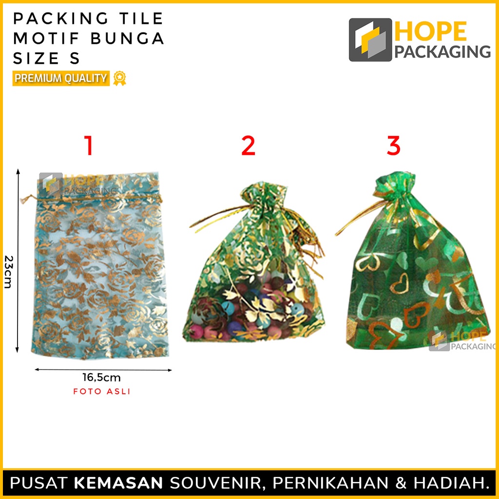 [5 Pcs] Packing Kain Tile Motif Bunga Bungkus Souvenir Size S dan XS  Kain Tile