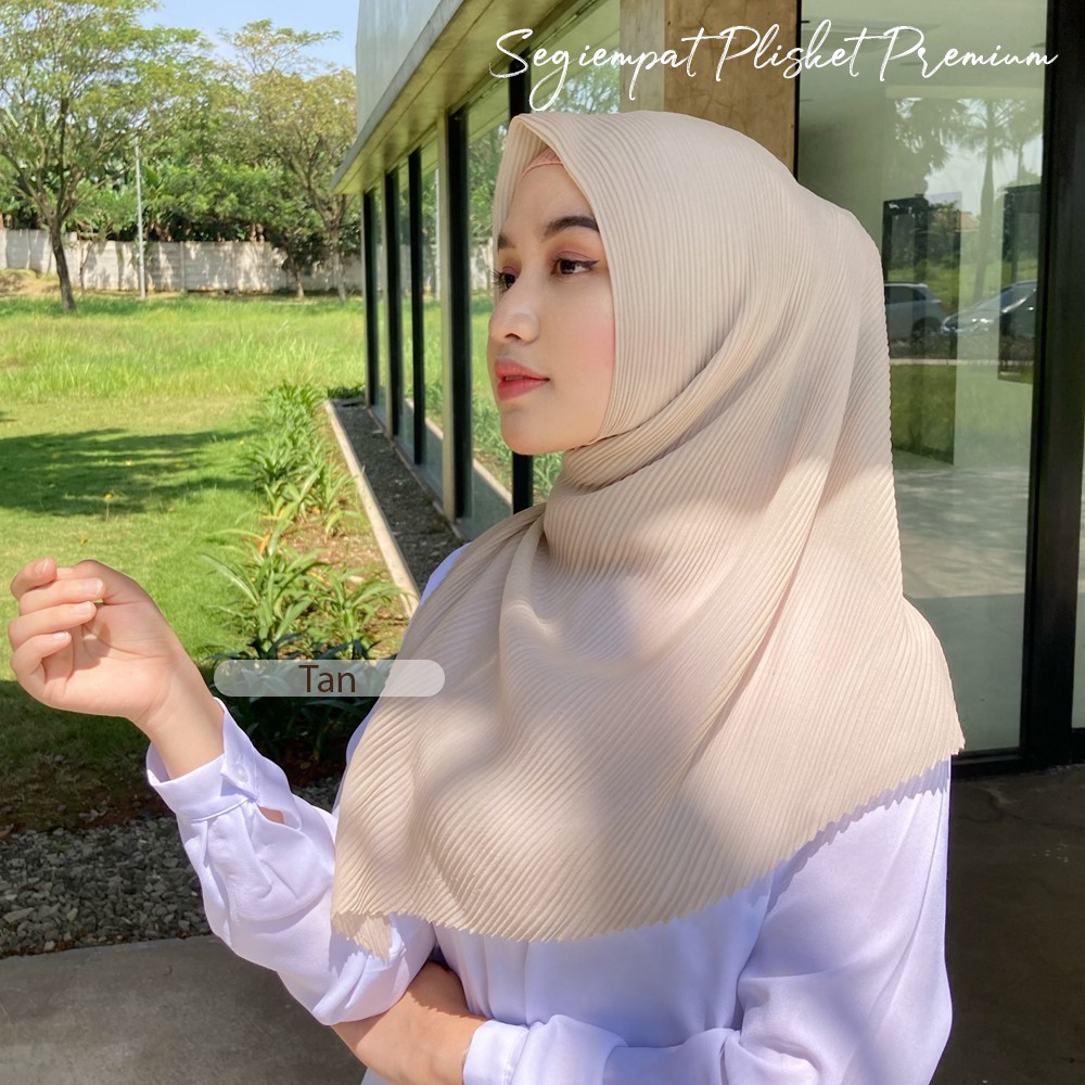 TERBARU!! Hijab Segiempat Plisket // Bella Plisket Lidi Premium Tanpa Garis Tengah 115*115-4