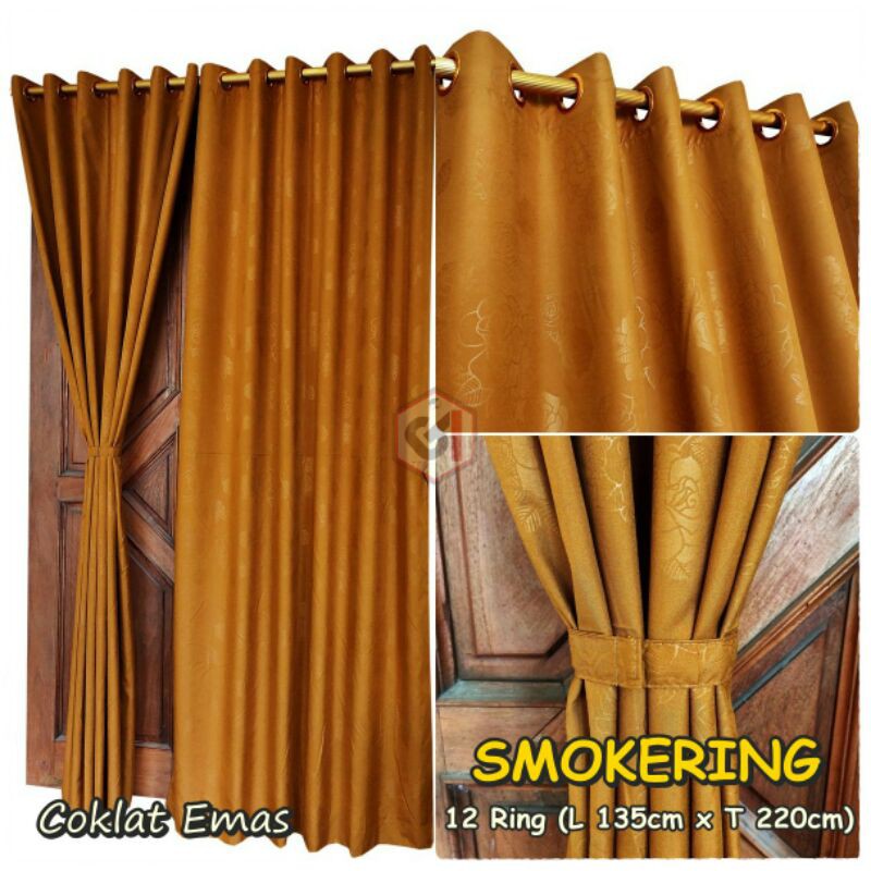 gorden smokering motif polos brown gold