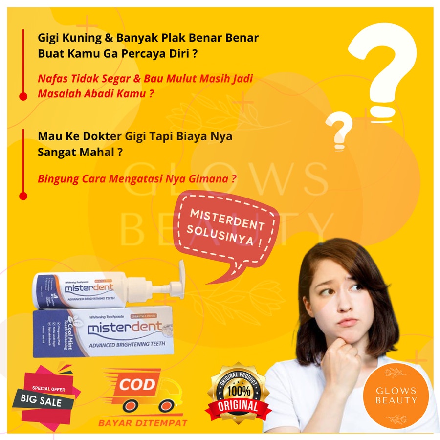 MISTERDENT ADVANCED BRIGHTENING ATASI GIGI KUNING SECARA INSTAN