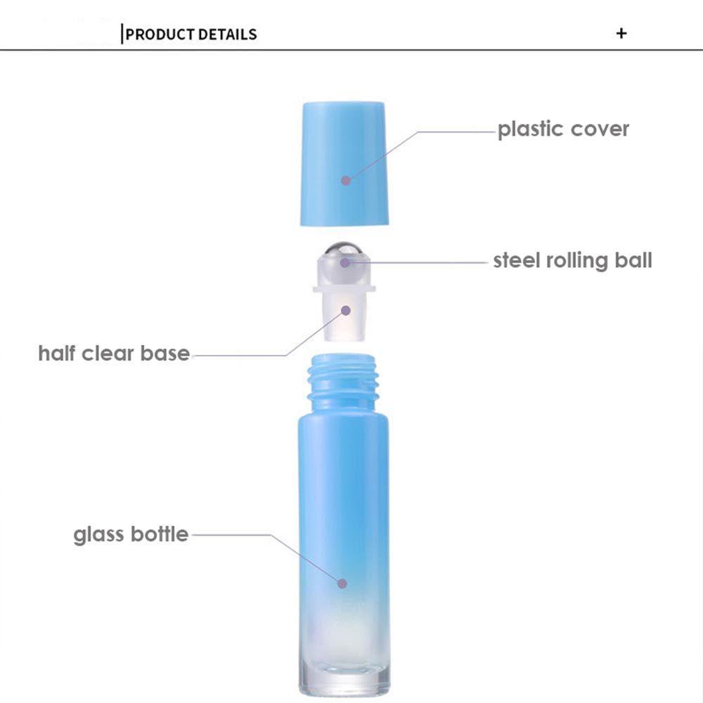Rebuy Botol Kaca Rolling Warna Gradasi 10ml Sample Bottle Travel outfit Wadah Kosong Anti Bocor