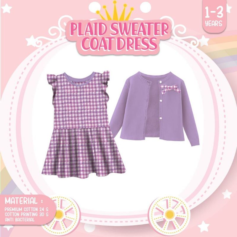 PLAID SWEETER COAT DRESS