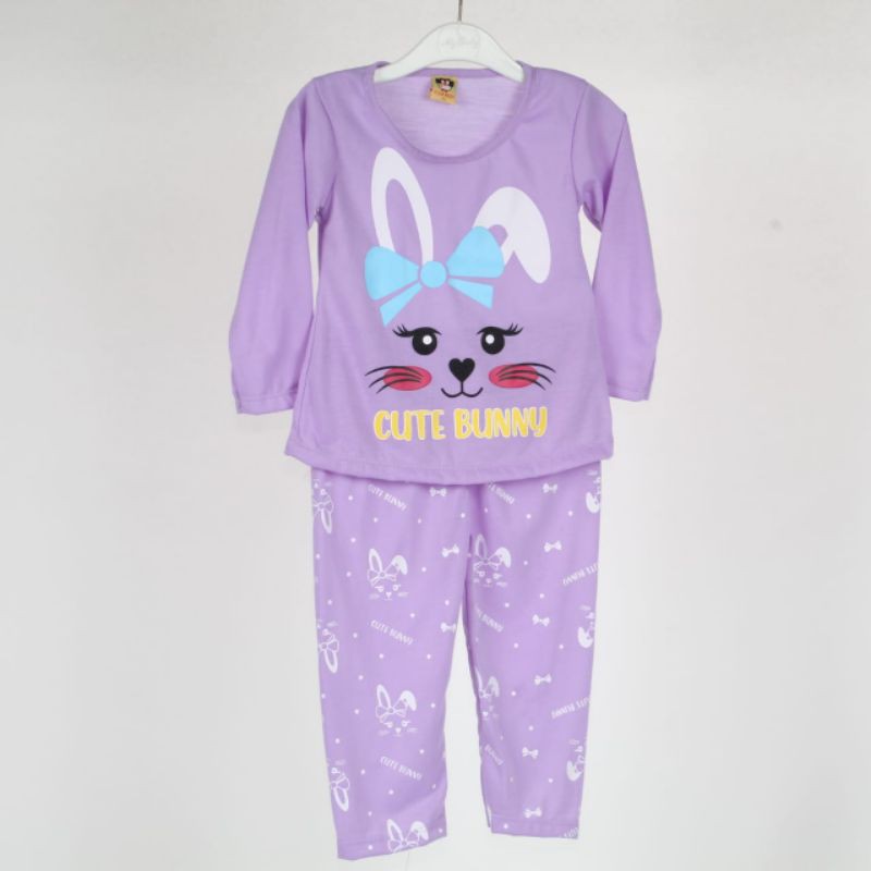 SETELAN BAJU ANAK PEREMPUAN MOTIF BUNNY 2-6 TAHUN NEW A-1