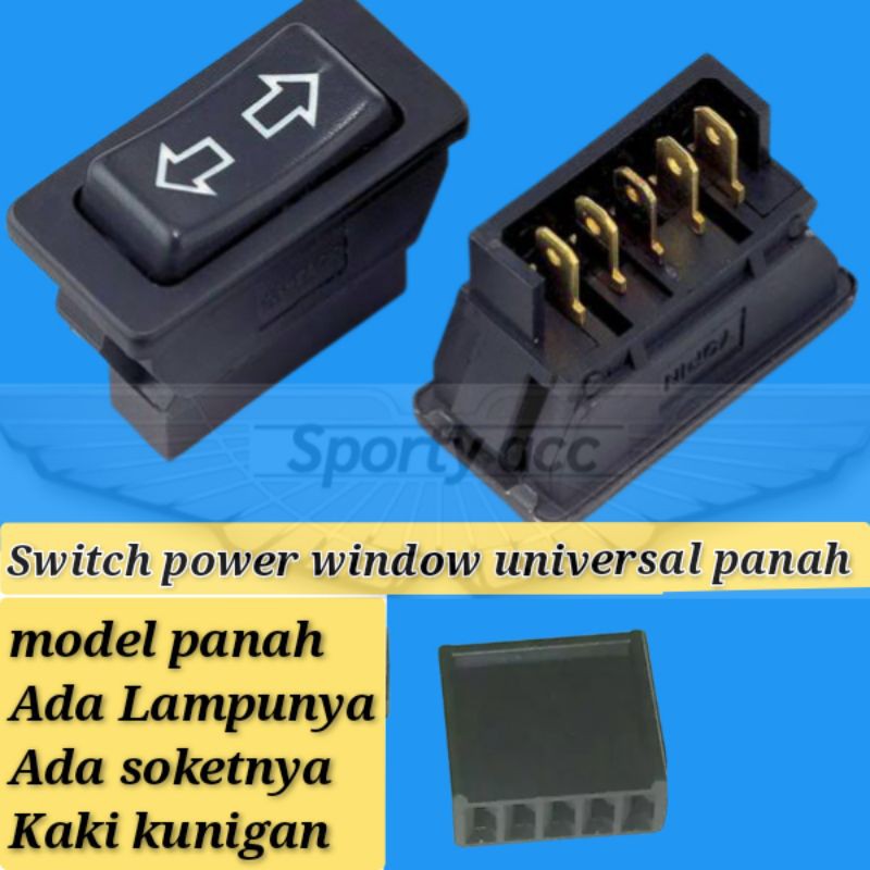 Switch power window universal panah lampu