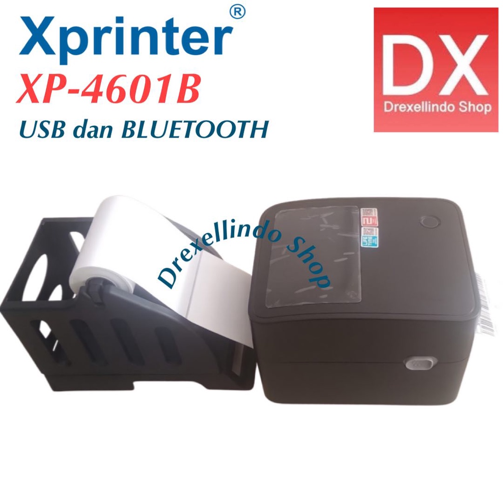 BARCODE PRINTER LABEL STIKER XPRINTER XP-4601B USB BLUETOOTH 4601B FREE HOLDER