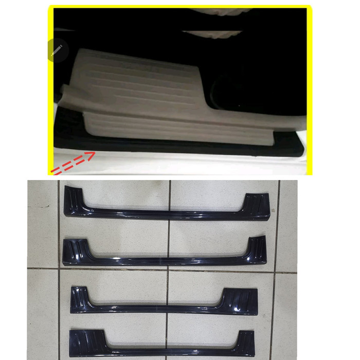 sill plate silplate samping pintu toyota avanza  / xenia lama 2004 SAMPAI 2011 2005 2006 2007 2008 2009 2010 HITAM &amp; CREAM TEMPEL plastik abs