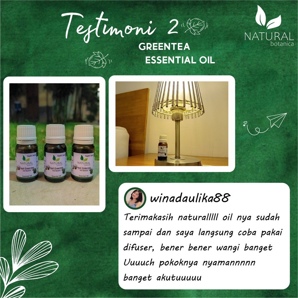 Natural Botanica Greentea Essential Oil Pure Minyak Esensial Aroma Terapi Diffuser Humidifier
