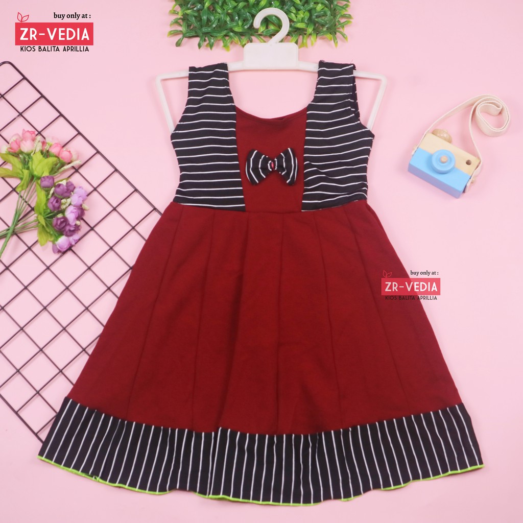 Dress Aurora uk 5-6 Tahun / Baju Dres Anak Perempuan Murah Polos Yukensi Adem Pakaian Pesta Gaun