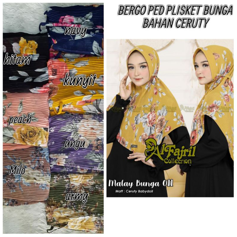BERGO PED PLISKET MOTIF BUNGA CERUTY