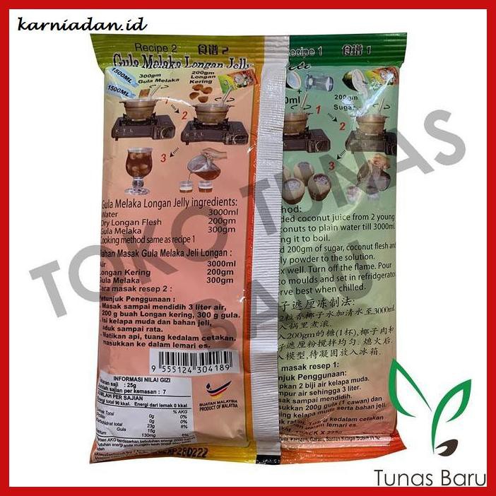 

RAGA-RAGA- SERBUK JELI BUBUK RASA KELAPA (JELLY POWDER WITH COCONUT FLAVOR) -GNIDUP-NAHAB.