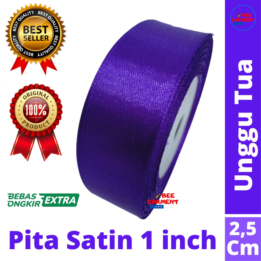 

Pita satin Ungu Tua 1 inch 2.5cm Pita Kado Pita Bucket Bunga