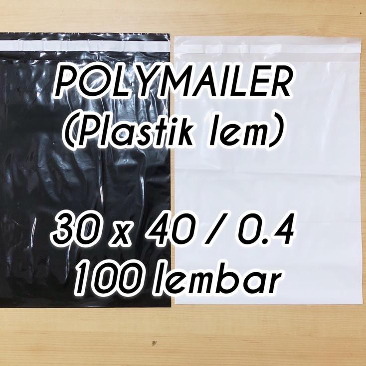 

ㅸ plastik packing POLYMAILER 30x40 0.4 100 lembar hitam putih plastik lem ░