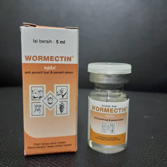 WORMECTIN Obat Injeksi Jamur Parasit Cacing Hewan Kucing Anjing kelinci 5ml