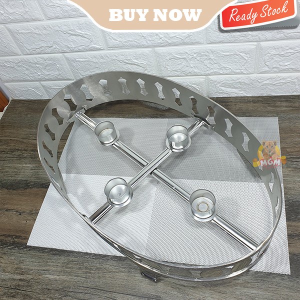 PREMIUM Oval Food Wamer 51cm Stainless Steel with Stand and burner