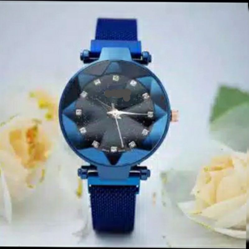 Jam tangan magnet analog kristal pasir