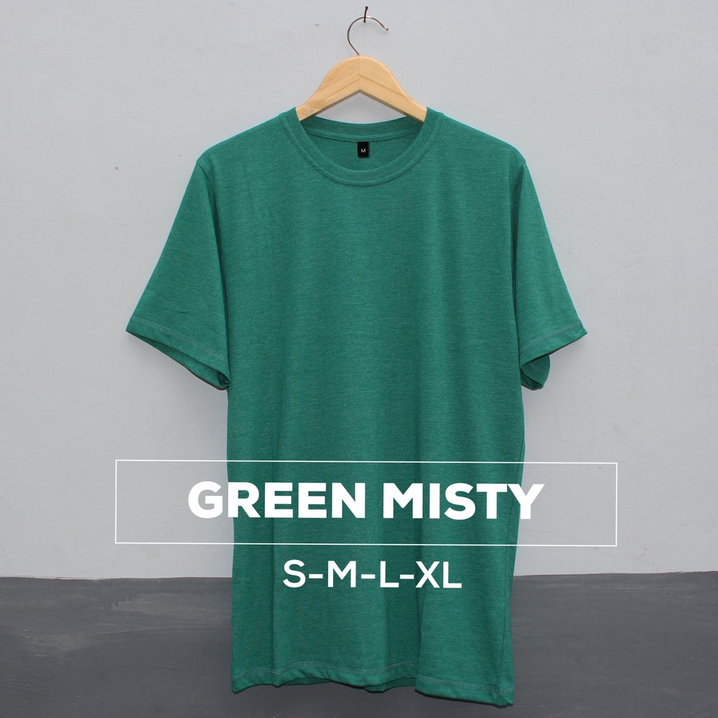 Kaos Polos Pria Green Misty Cotton Combed 30s - Baju Polos Pria Hijau Misty