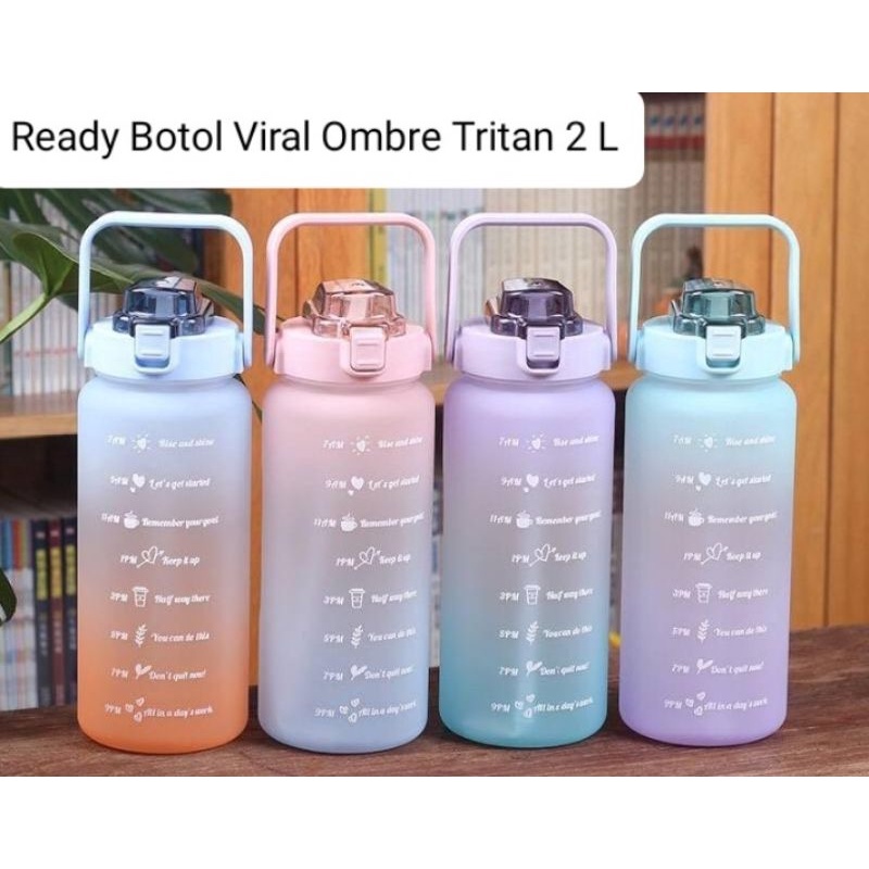 Botol Viral 2 L Botol OmBre TRitan BoTol Nagita Botol Motivasi Botol Sport