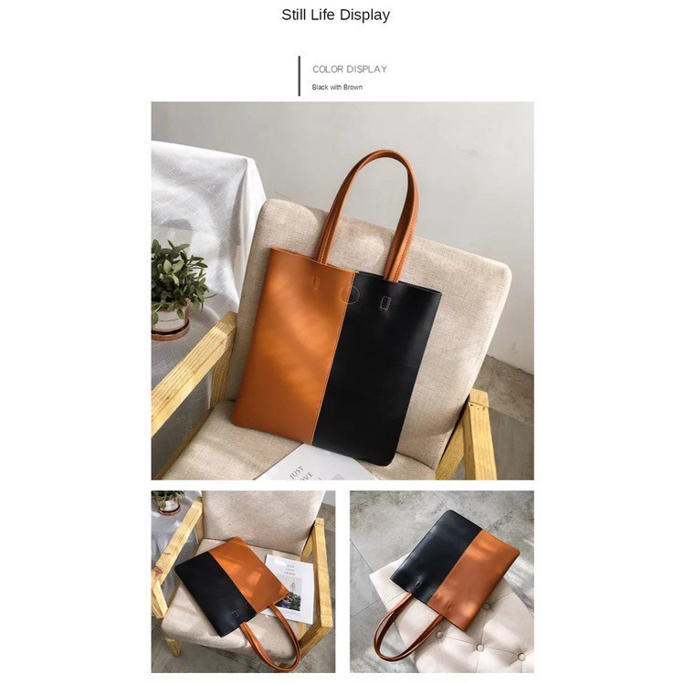 FLASH SALE 10.10 - TOTEBAG KULIT UKURAN 32x35 CM BERBAHAN KULIT SINTETIS IMPORT BANDUNG | TOTEBAG BESAR UNTUK WANITA KERJA/KULIAH | TOTEBAG DUA WARNA | TOTEBAG IMPORT | TOTEBAG PRIA/WANITA | TOTEBAG KULIT TEBAL | TOTEBAG COKLAT | TOTEBAG CREAM/HITAM