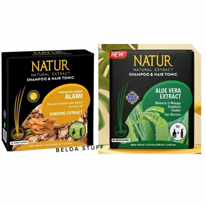 NATUR Paket 2in1 Natural Extract Shampoo 140ml &amp; Hair Tonic 90ml