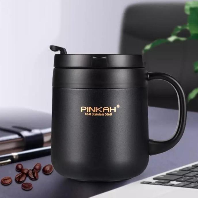 TUMBLER KOPI STAINLESS TERMOS MUG 340 ML PINKAH - COFFEE CUP HOT&COLD - 340 ML