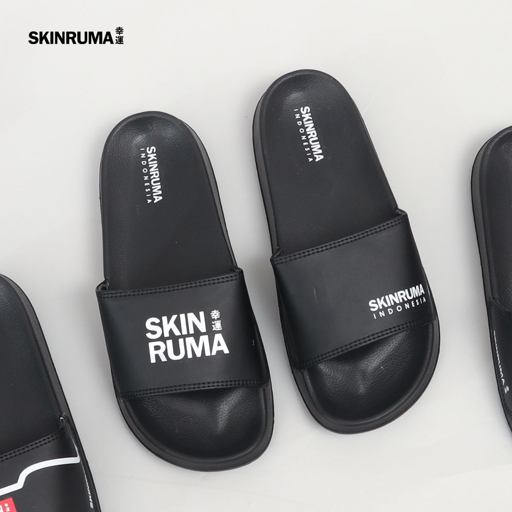 Sendal Selop Casual Pria SKINRUMA Japanesse Skin Tsunorogo Hitam / Sendal Slide Pria / Sendal Slip On Pria