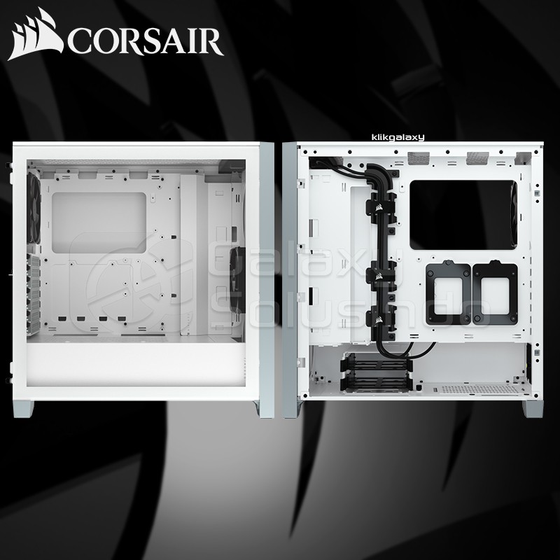 Corsair 4000D AIRFLOW Tempered Glass Mid-Tower ATX Gaming Case - White