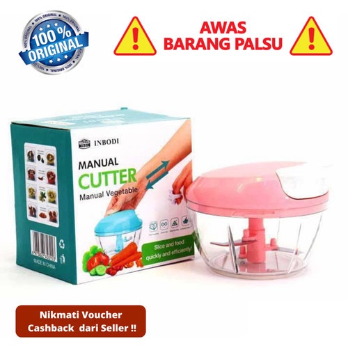 Inbodi Speedy Chopper Blender Tangan Tarik Manual Perajang Serbaguna Kapsul Cutter 3 Mata Pisau Alat Pencacah Portable Capsule Bumbu Dapur